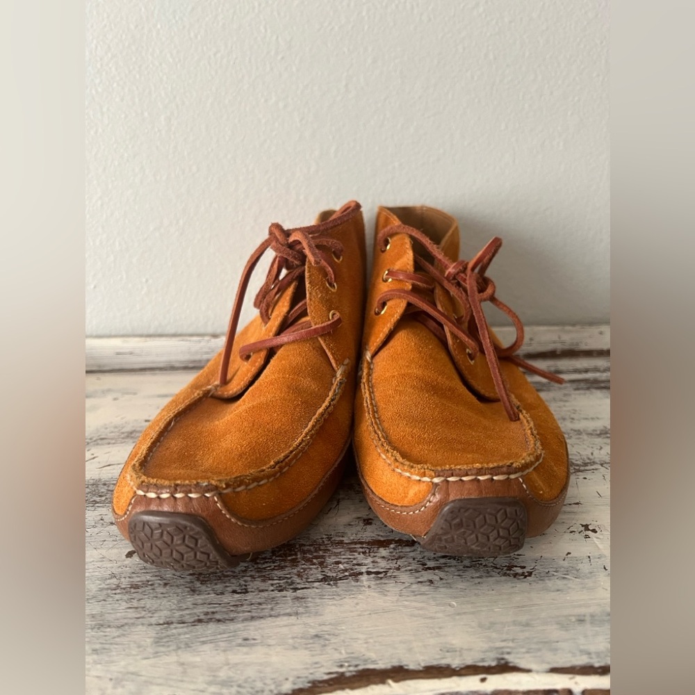 Cole Haan Chukka Camel Suede Boots Men 9.5M Comfort C13104 Preppy Driver Shoes - Picture 5 of 9